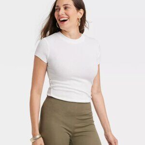 A New Day White Cap Sleeve Relaxed T-Shirt – Women’s Small